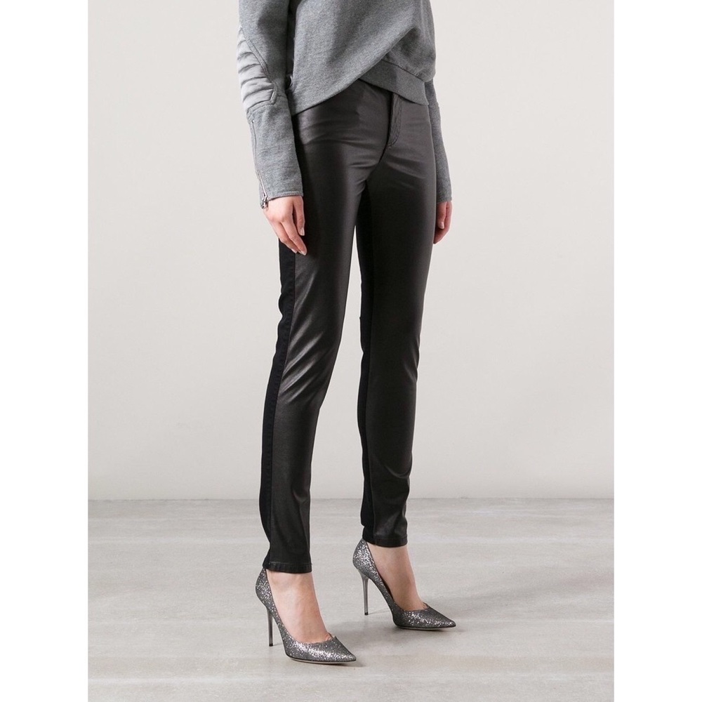 McQ Alexander McQueen Leather Panel Slim Fit Jeans Size 30